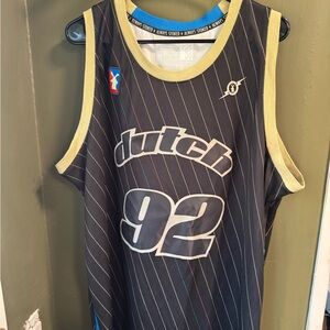 Dutch Bros Black and Gold Pinstripe Jersey